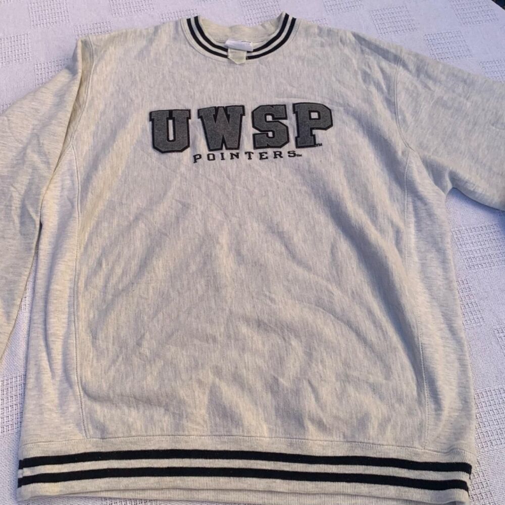 Champion Men's Grey and Black Sweatshirt